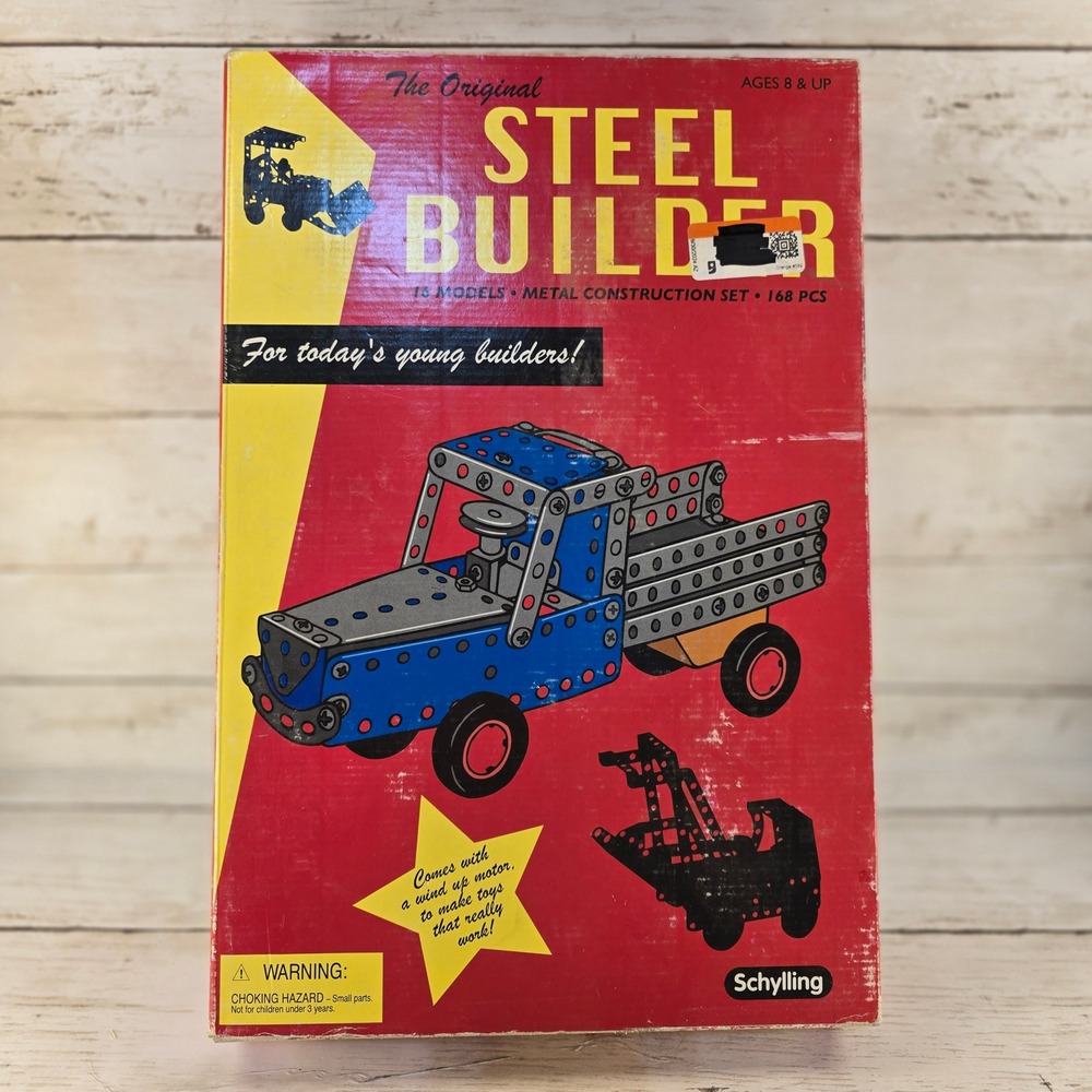 Schylling Steel Builder Metal Construction Set 16 Models‎ Wind Up Motor